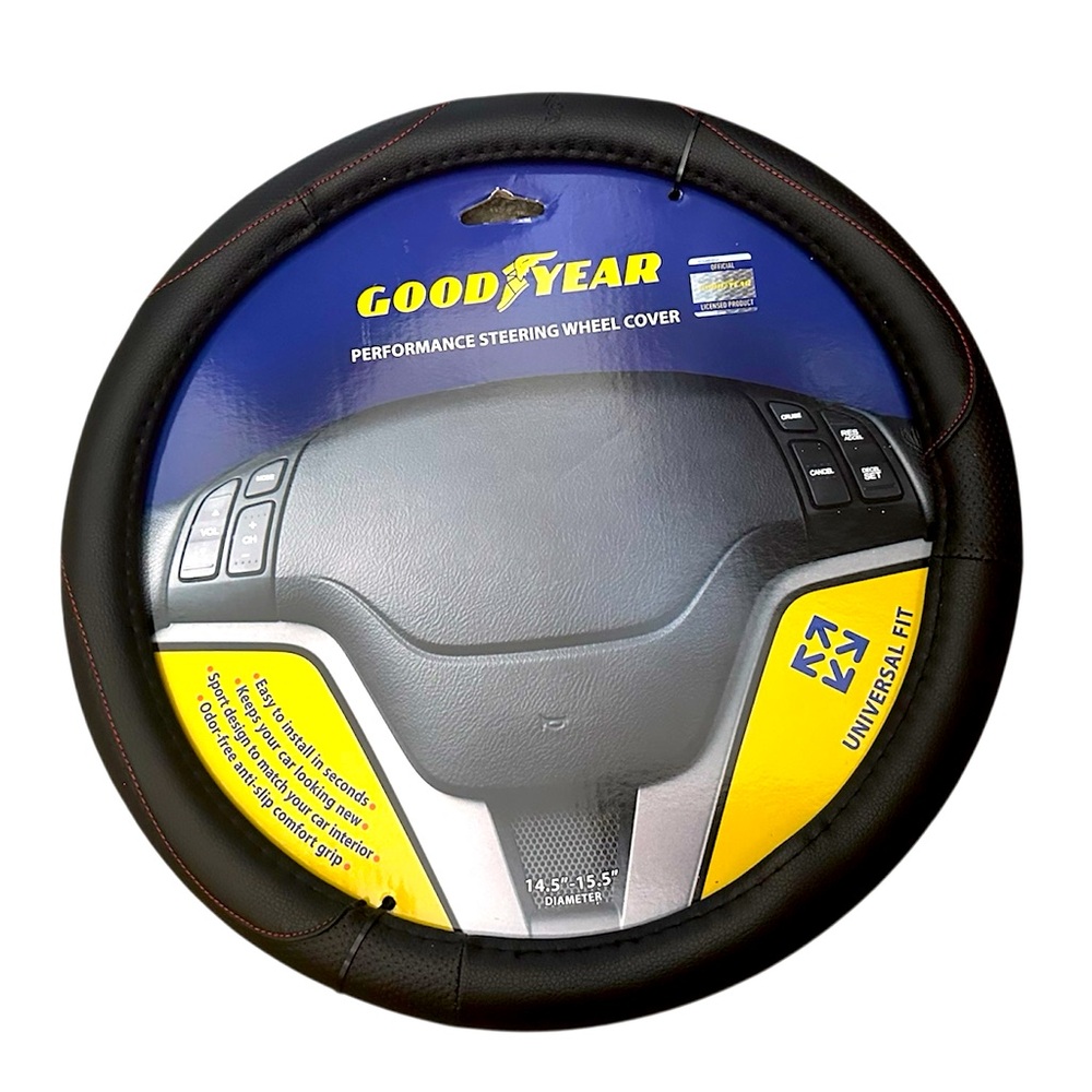 NEW Goodyear Anti-Slip Performance Steering Wheel Cover14.5”–15.5” Universal Fit